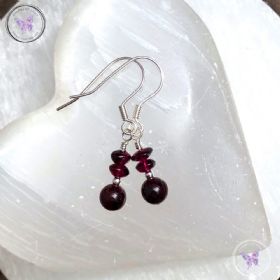 Garnet Bead Earrings